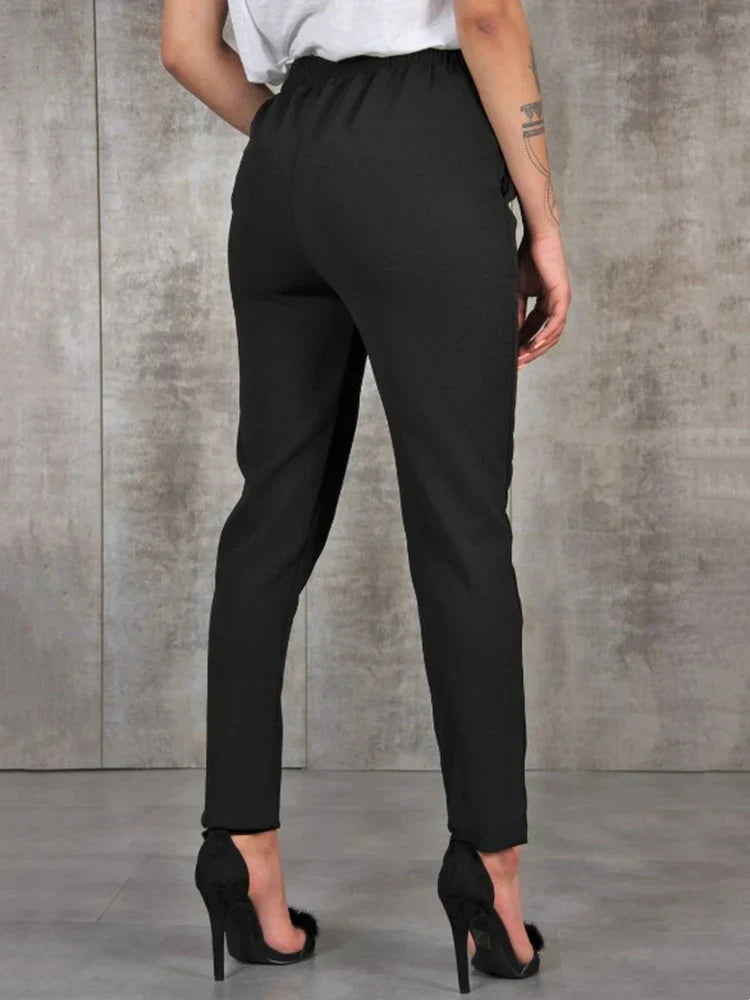 Siena | Hochtaillierte Hose mit Eleganter Silhouette und Schickem Gürtel für Damen