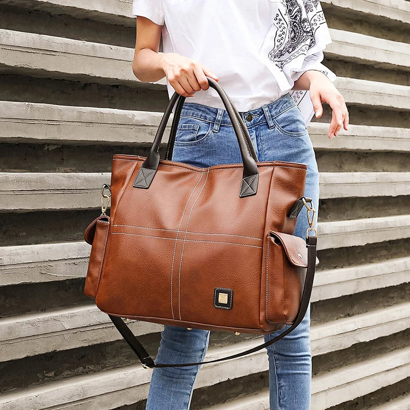 Aurelia | Tote Tasche aus Leder mit Vintage-Design und geräumigem Innenraum für Damen