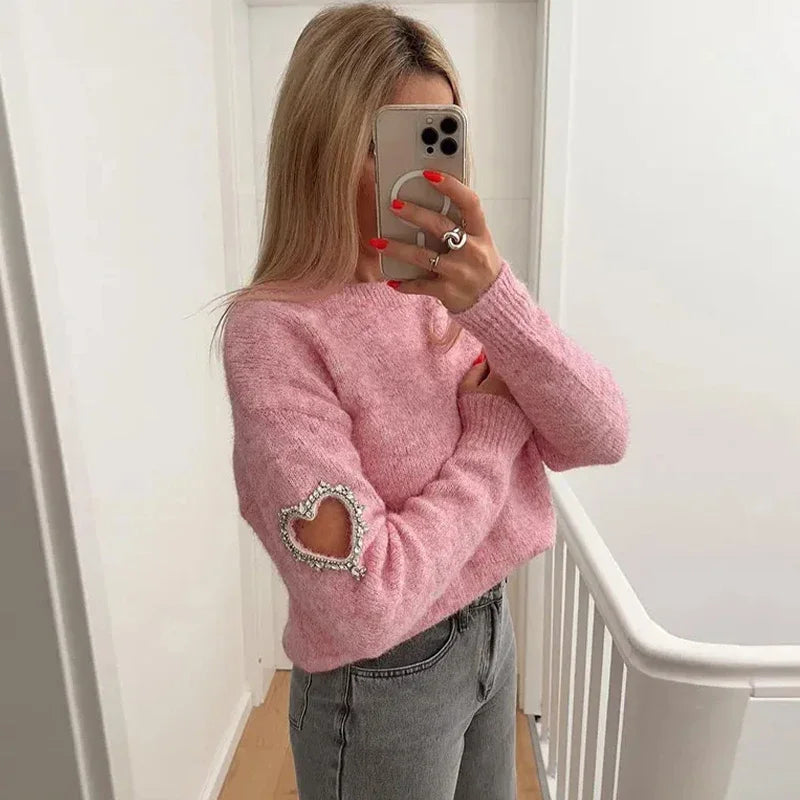 Liana | Pullover mit elegantem Herz-Ausschnitt und femininer Passform für Frauen