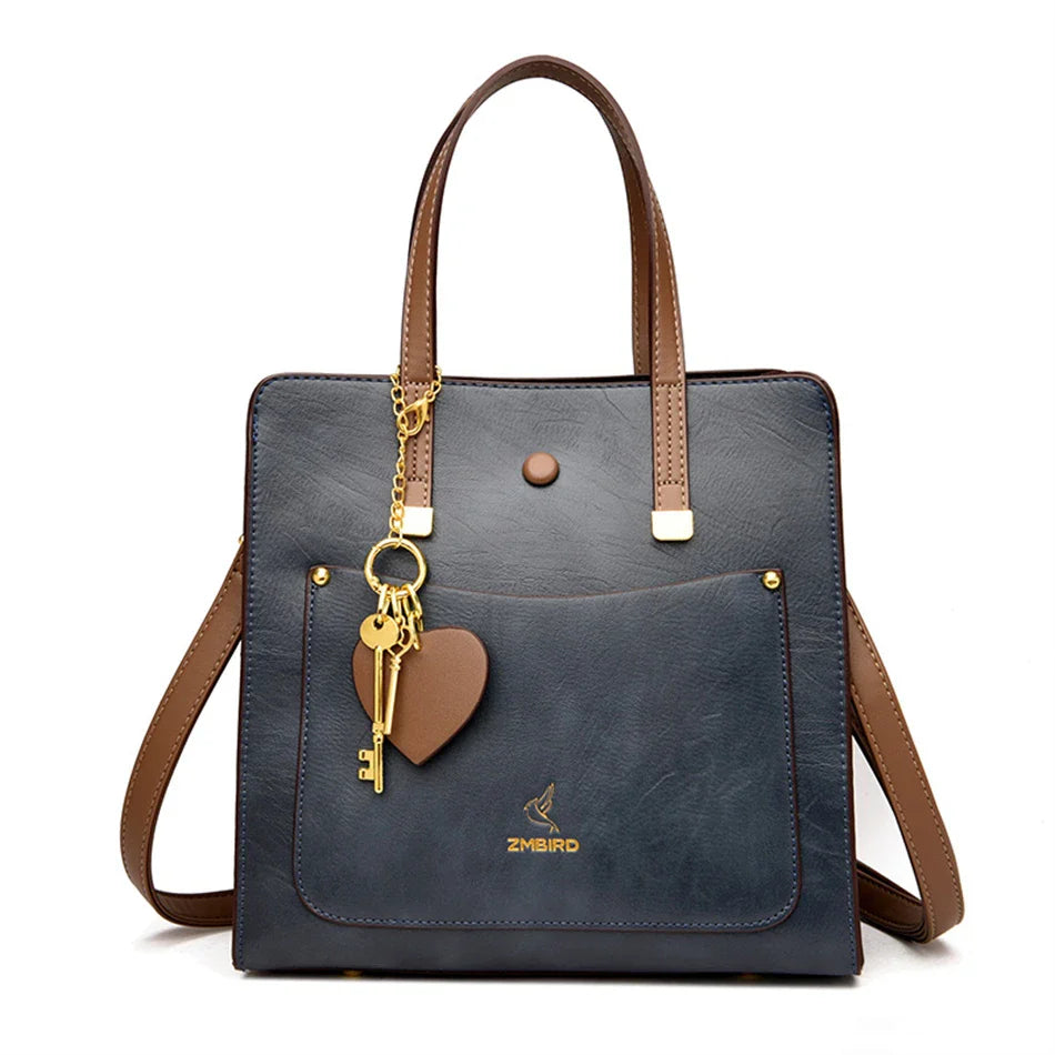 Celestia | Ledertasche mit zeitloser Eleganz und goldenem Charme für Frauen