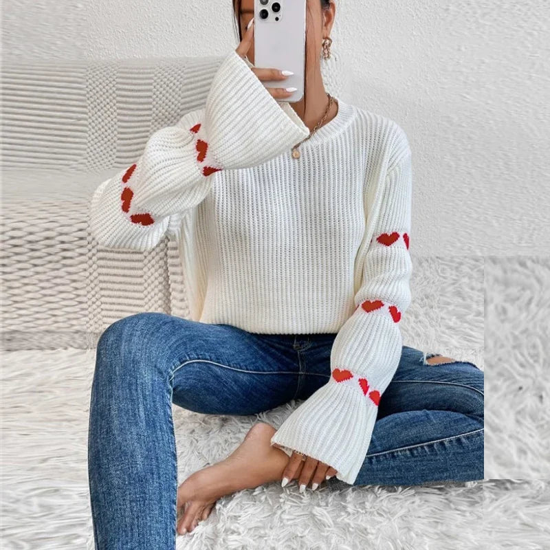 Liora | Strickpullover mit elegantem Blumendruck und gemütlichem Design für Frauen