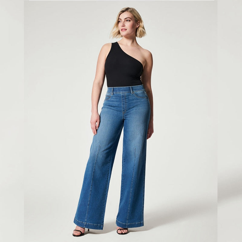 Liana | Jeans mit Weitem Schnitt und Hohem Elastischen Bund für Damen