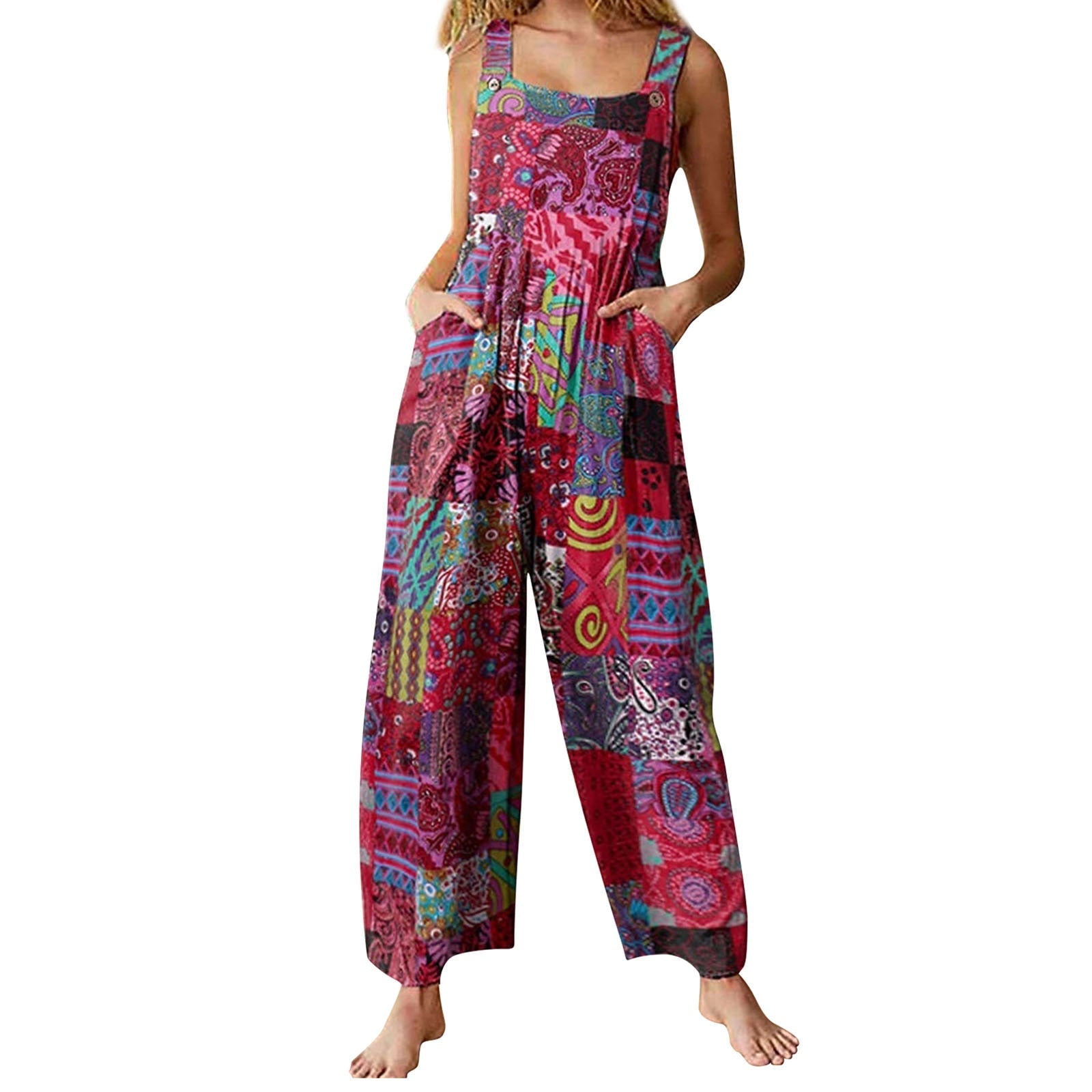 Liana | Jumpsuit mit Leichtem Stoff und Lebhaftem Multicolor-Muster für Damen