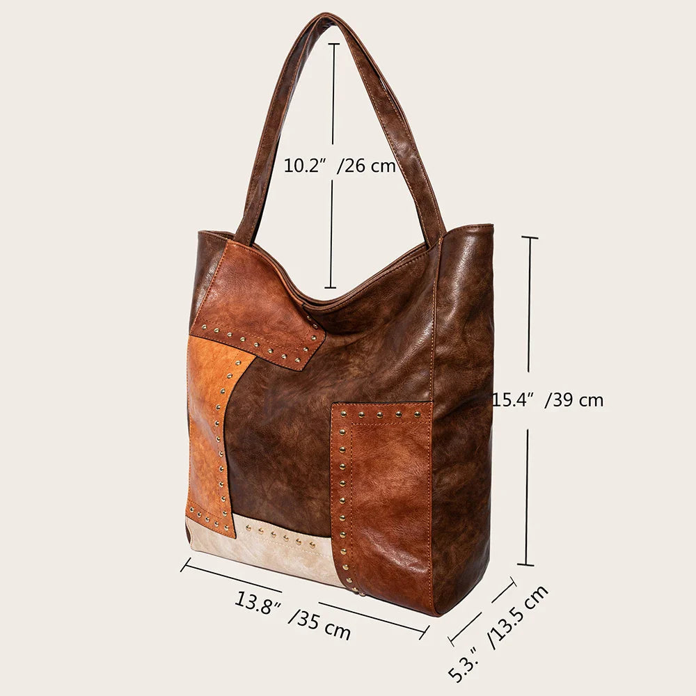 Aurelia | Schultertasche mit Stilvollem Patchwork-Design und Geräumigem Innenraum für Frauen