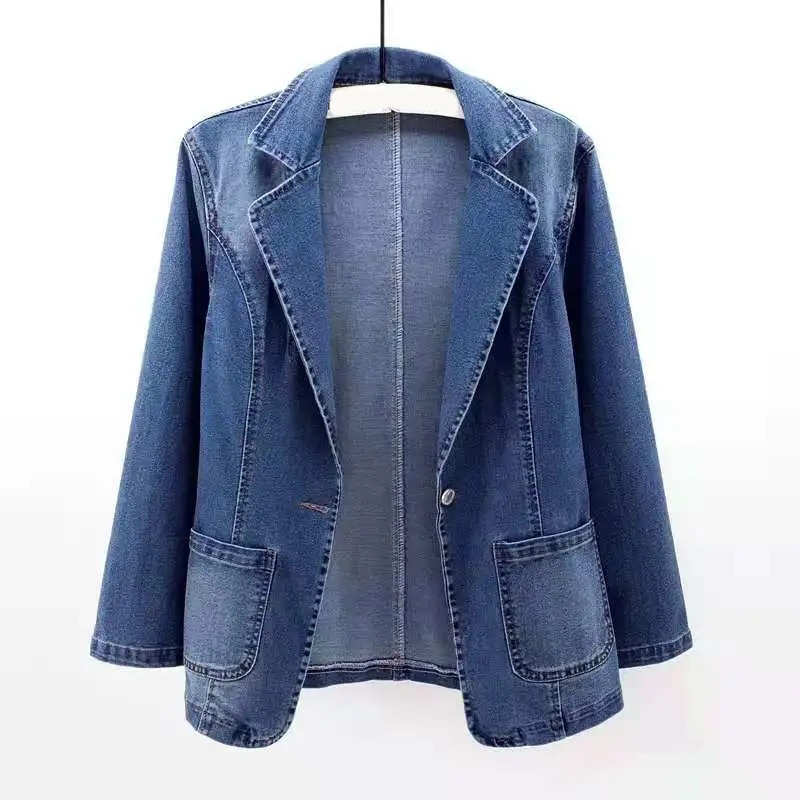 Aurelia | Denim Blazer mit Elegantem Reverskragen und Coolen Akzenten für Damen