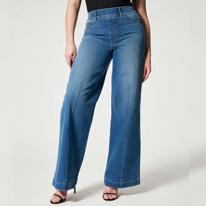 Liana | Jeans mit Weitem Schnitt und Hohem Elastischen Bund für Damen