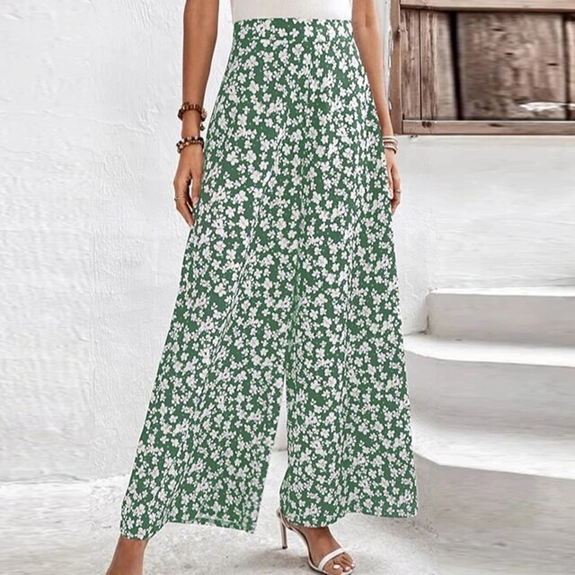 Siena | Hose mit Hoher Taille und Blumendem Muster für Frauen