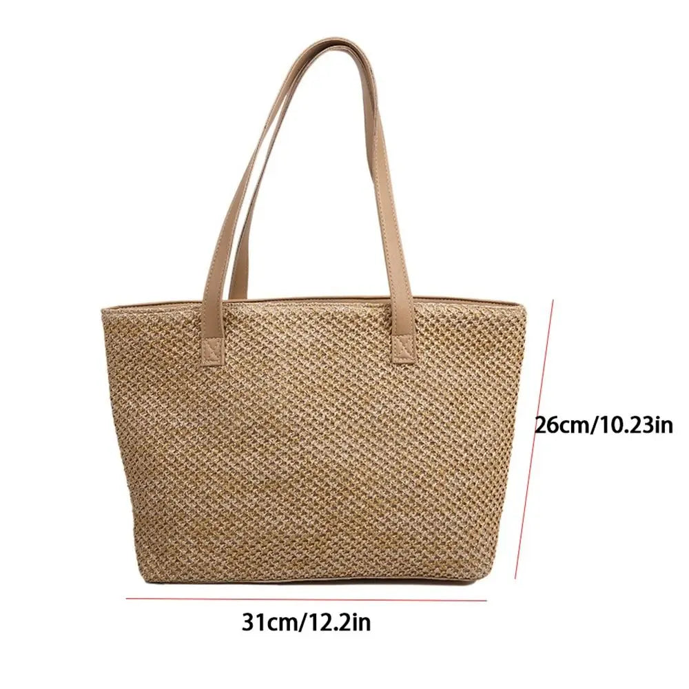 Isabella | Strohtasche mit Boho Chic und Vielseitigem Design für Frauen