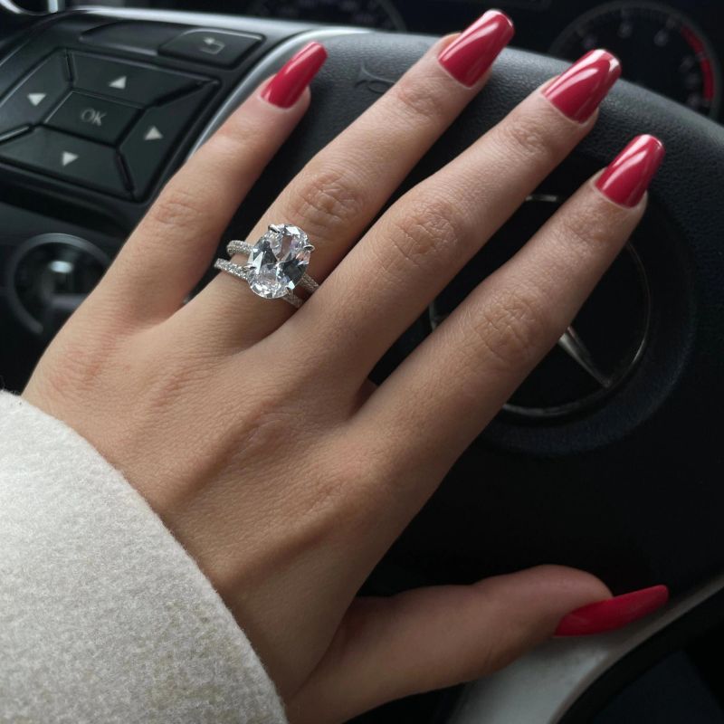 Celestia | Ovalschliff Ring mit Brillanz und zeitloser Eleganz für Frauen