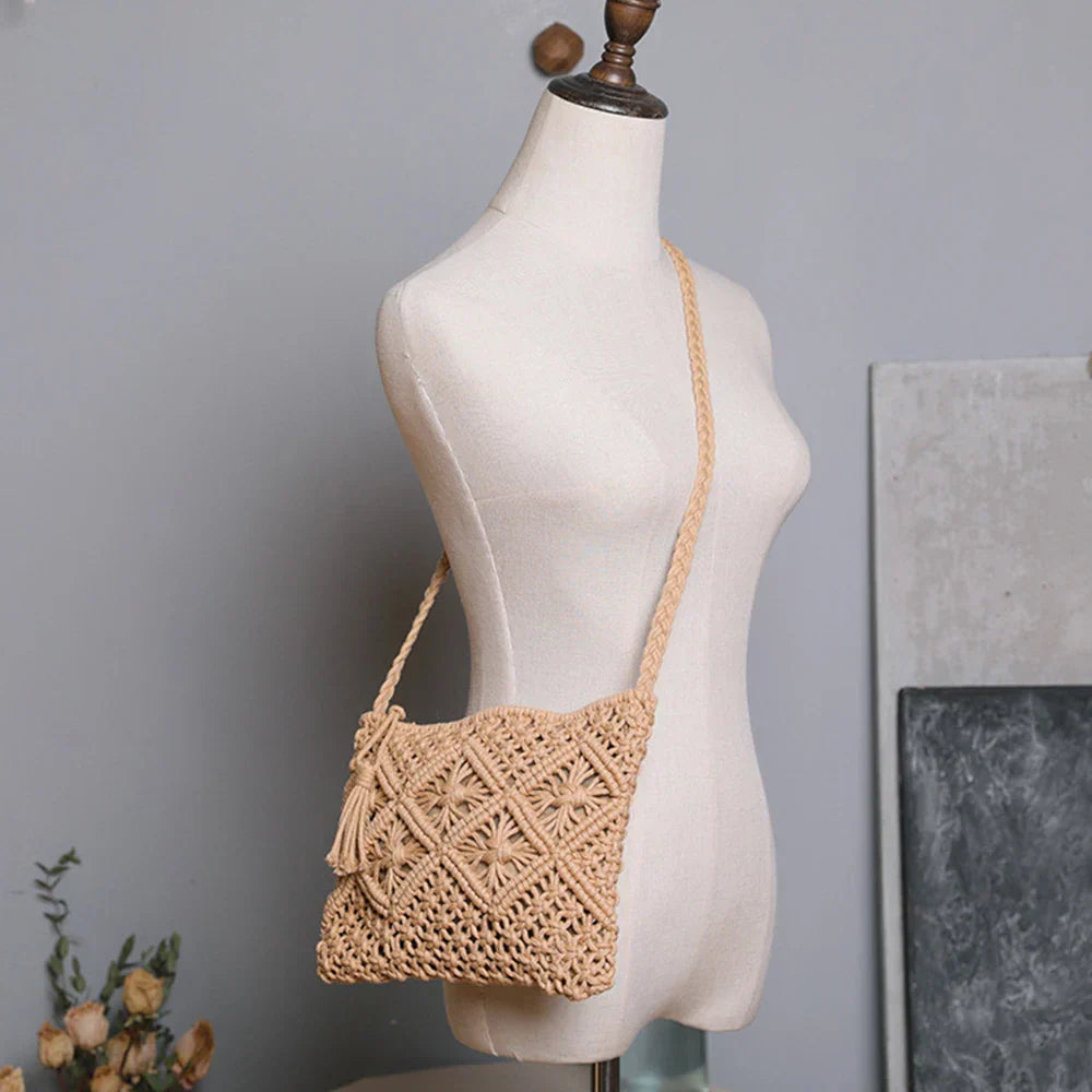 Sienna | Boho-Schultertasche mit Nachhaltigem Design und Quastenakzenten für Damen