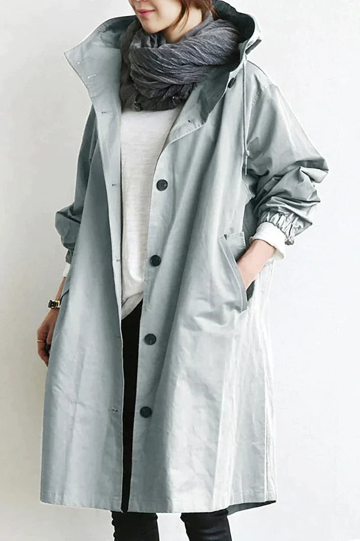 Vivienne | Trenchcoat mit Luxuriösem Stoff und Eleganten Details für Damen