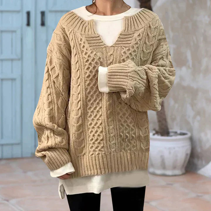 Livia | Kabelpullover mit elegantem Vintage-Design und atmungsaktiven Materialien für Frauen