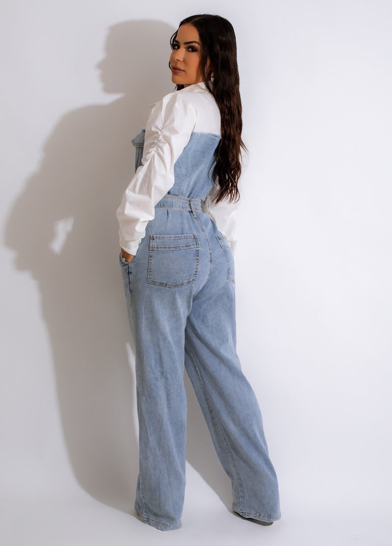 Livia | Overall mit Bequemen Denim-Nähten für Frauen in Plus-Größe