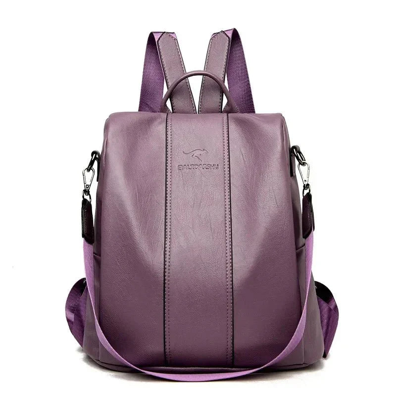 Luna | Lederrucksack mit Hochwertigem PU-Leder und Sicherheitsfächern für Damen