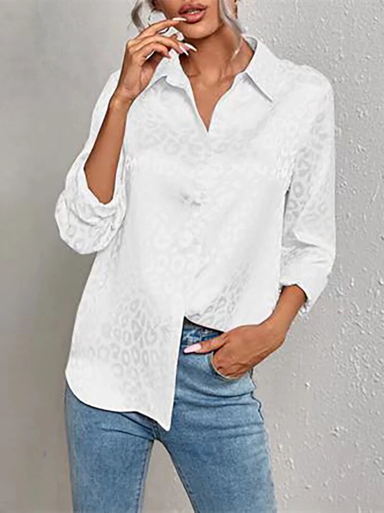 Zahara | Langarmshirt mit Leopardenmuster und Eleganz für Frauen