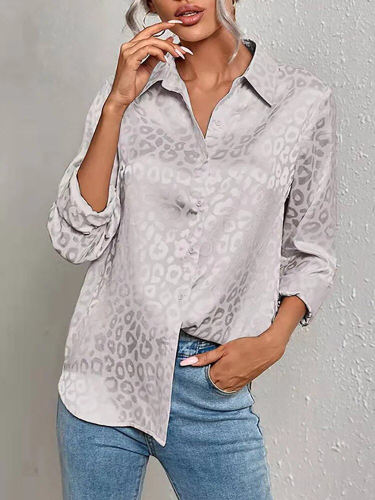 Zahara | Langarmshirt mit Leopardenmuster und Eleganz für Frauen