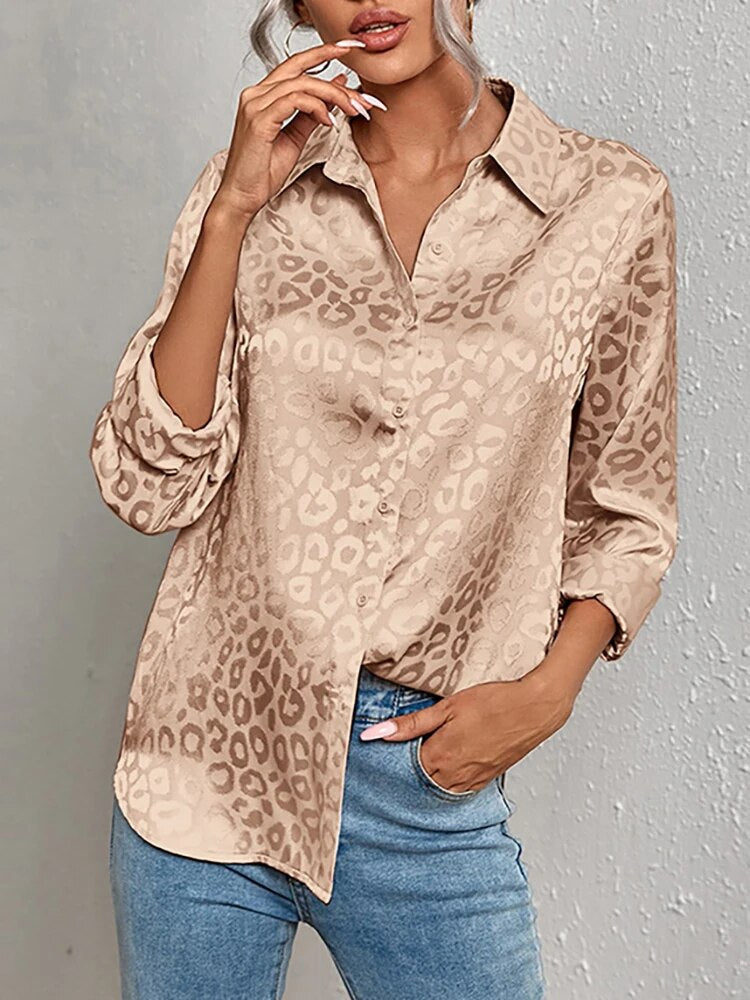 Zahara | Langarmshirt mit Leopardenmuster und Eleganz für Frauen