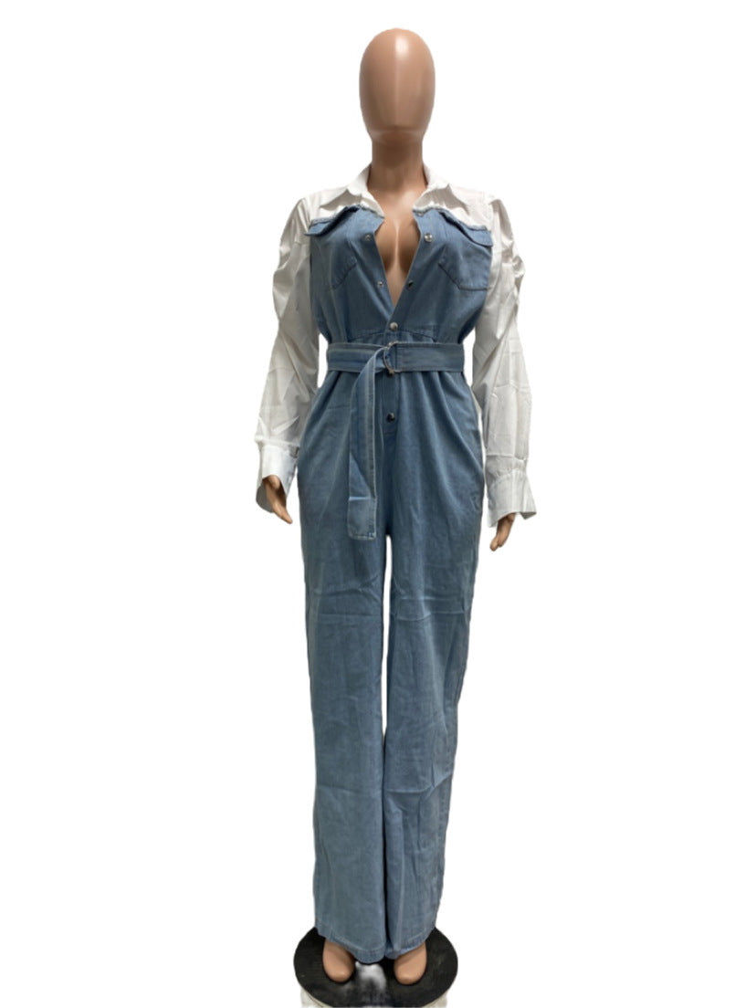 Livia | Overall mit Bequemen Denim-Nähten für Frauen in Plus-Größe