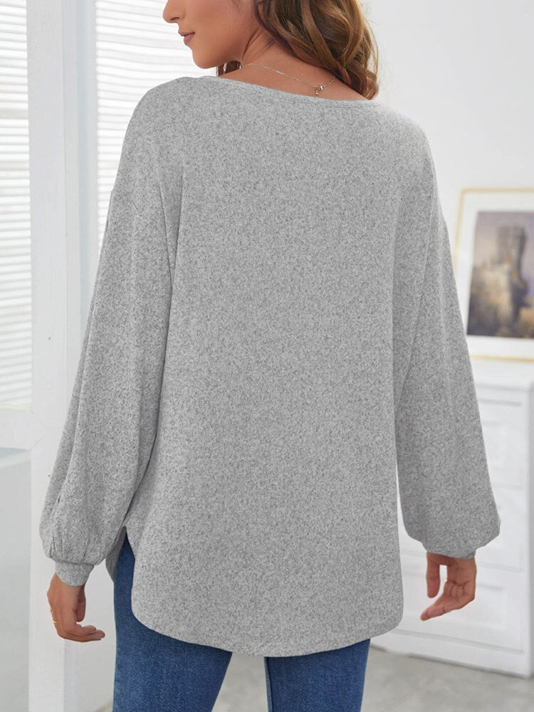 Livia | Damenpullover mit Puffärmeln und Eleganten Knöpfen für stilbewusste Frauen