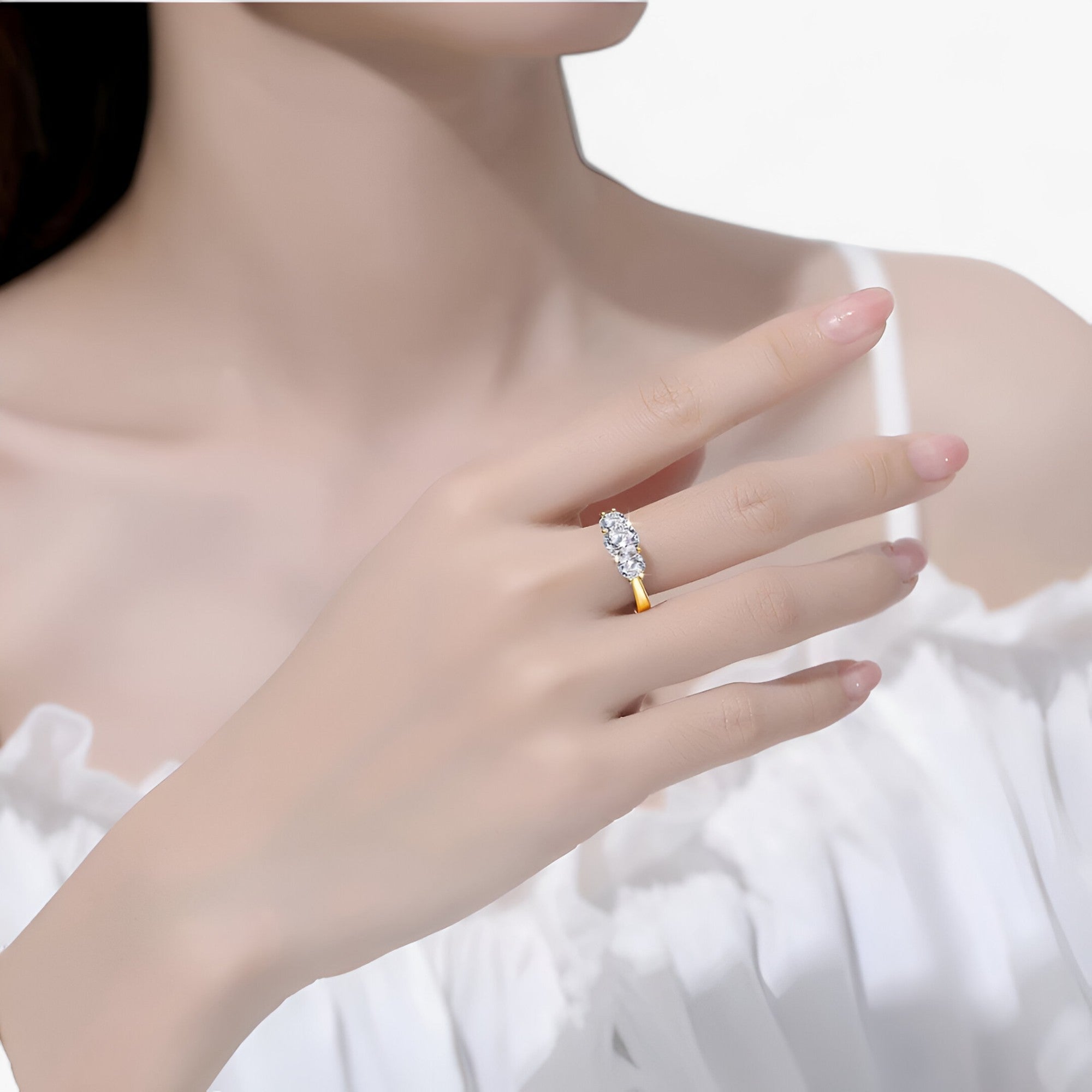 Celestia | Moissanit-Ringe aus Gelbgold mit Luxusdesign für Damen