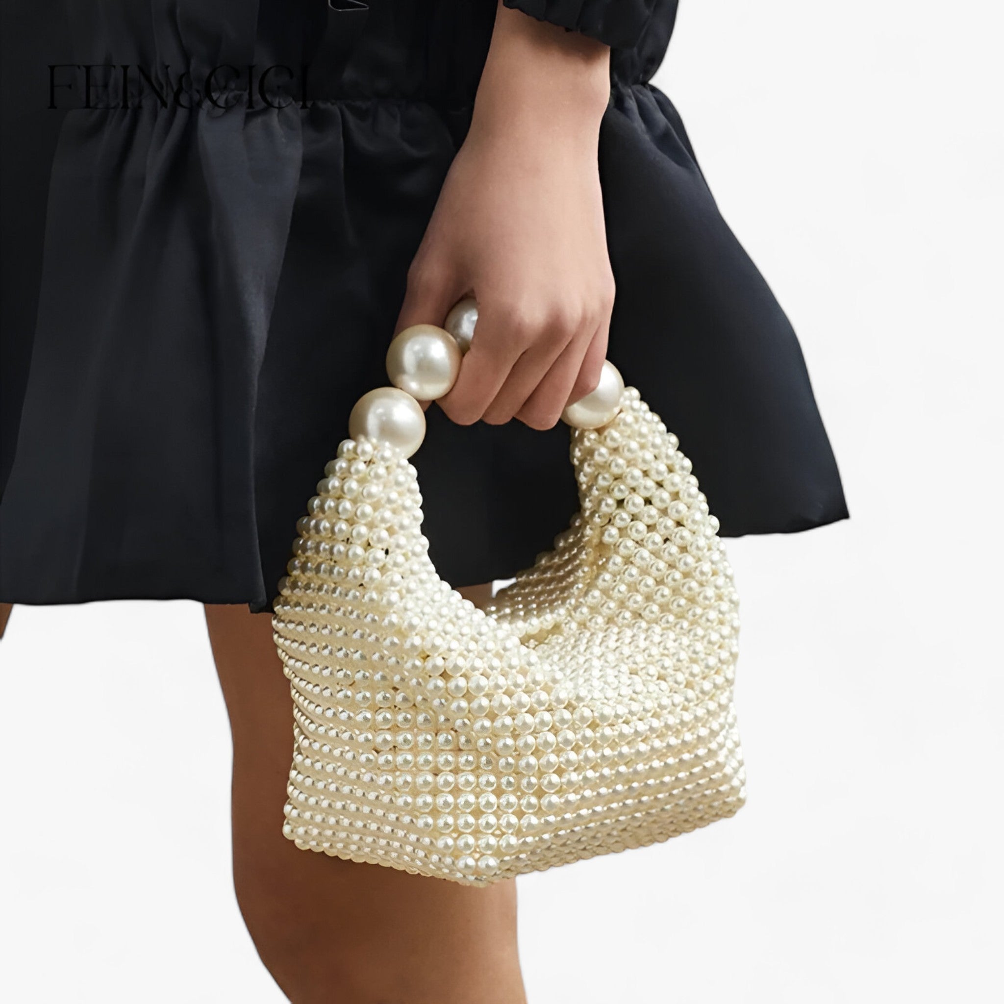 Lunara | Perlen Tasche mit Handgefertigten Details und Kompakt Design für Damen