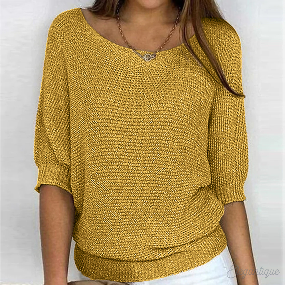 Livia | Langarmpullover mit Luftiger Strickoptik und Zeitlosem Design für Frauen