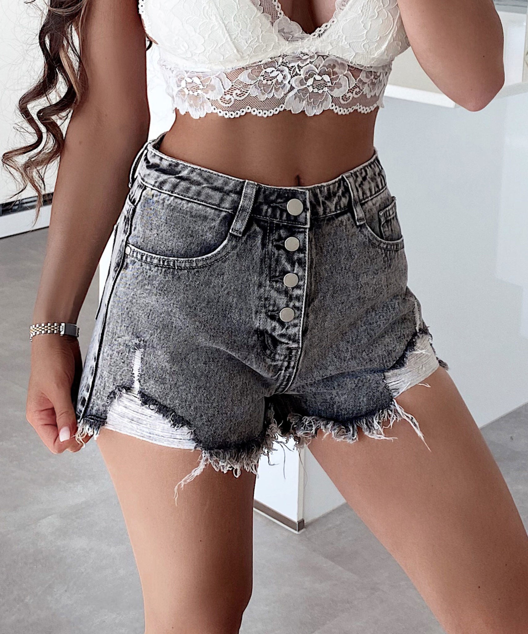 Lina | Shorts mit Bequemem Schnitt und Elegantem Grau für Damen